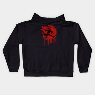 Creepy Jester dancing in red spot Kids Hoodie